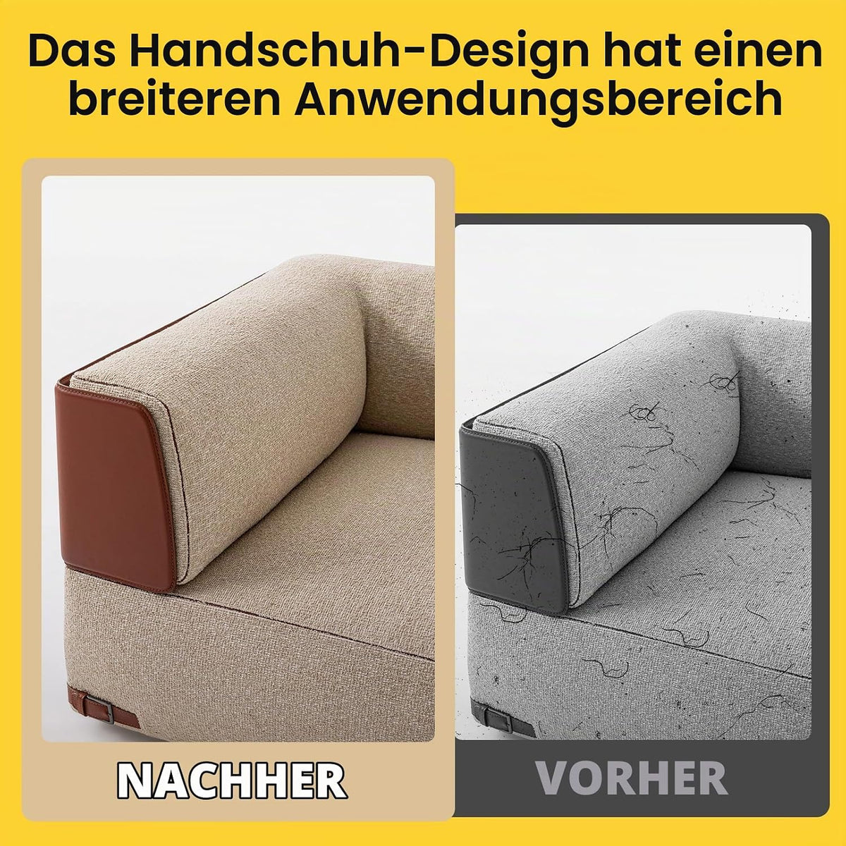 Zweiteiliges Handschuh-Set zur Entfernung von Tierhaaren, vielseitiger doppelseitiger Tierhaarentferner für Katzen und Hunde
